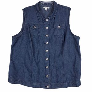 Est. 1948 Denim button down denim vest plus 22/24